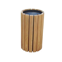 Урна цилиндрическая в деревянной обрешетке лиственница