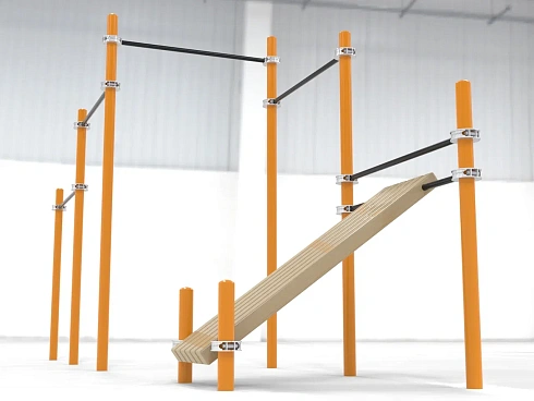 Каскад турников со скамьей для пресса Воркаут SP WRK-12_76mm