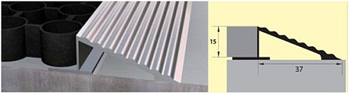 Алюминиевый профиль для грязезащитных покрытий 10*37; 15*37 мм