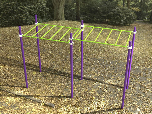 Рукоход двухуровневый для Воркаут SP WRK-02_76mm