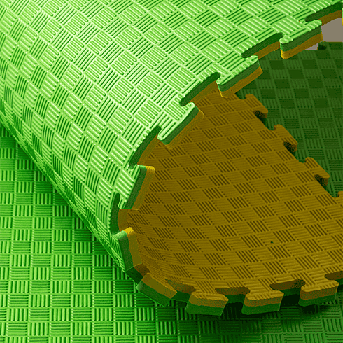 Будо-маты спортивные — 30 мм, жёлтый/зелёный