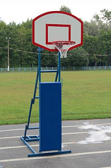 Стойка стритбольная складная с фанерным щитом, кольцом, сеткой и защитой (без противовеса) (А14)