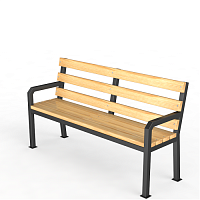 Уличная скамейка со спинкой Дача