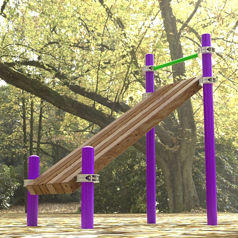 Лавочка Воркаут для пресса с уклоном и перекладиной SP WRK-27E_76mm эконом