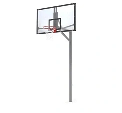 Стойка баскетбольная уличная упрощенная со щитом из оргстекла, кольцом и сеткой SP D 412