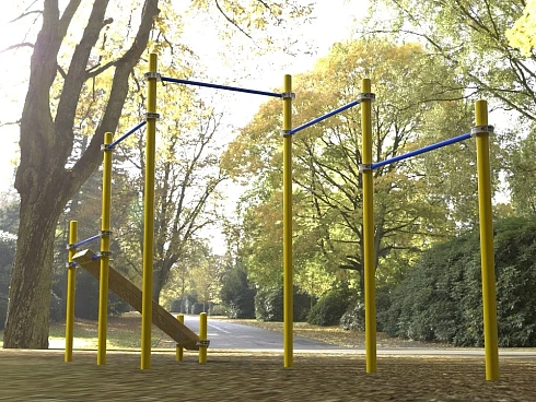 Каскад турников со скамьей для пресса Воркаут SP WRK-12_76mm