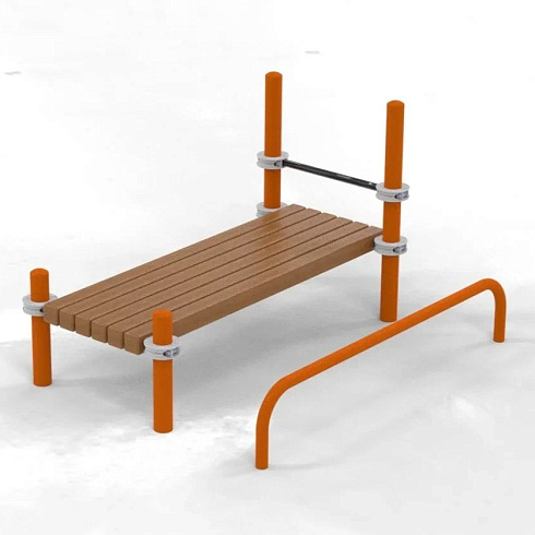 Лавочка Воркаут для пресса с упором для ног и перекладиной SP WRK-35_76mm