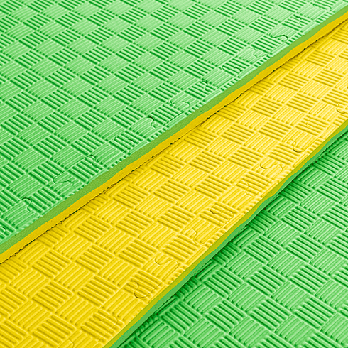 Будо-маты спортивные — 20 мм, жёлтый/зелёный