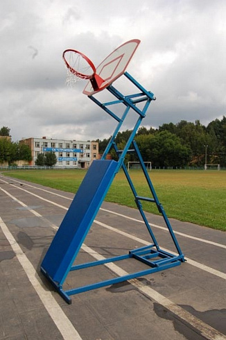 Стойка стритбольная складная с фанерным щитом, кольцом, сеткой и защитой (без противовеса) (А14)