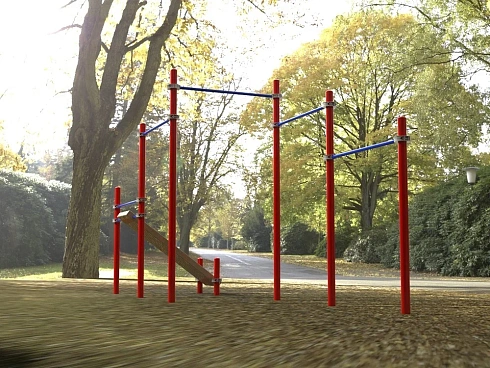 Каскад турников со скамьей для пресса Воркаут SP WRK-12_76mm