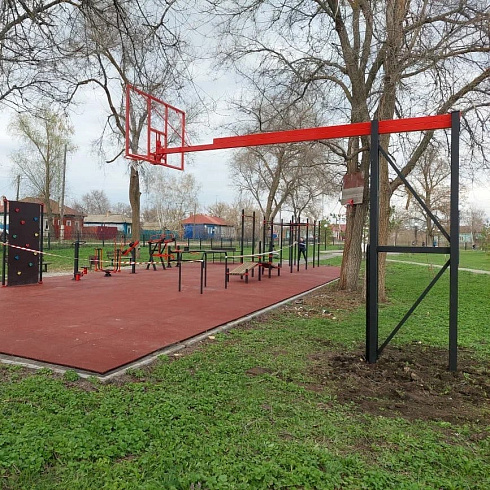 Стойка баскетбольная уличная с защитой, щитом из оргстекла, аморт. кольцом и сеткой, вынос 325 см