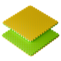 Будо-маты спортивные — 20 мм, жёлтый/зелёный