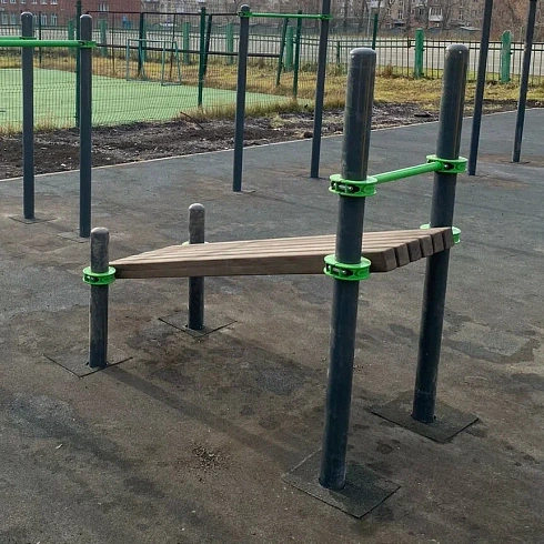 Лавочка Воркаут для пресса с уклоном и перекладиной SP WRK-27E_76mm эконом